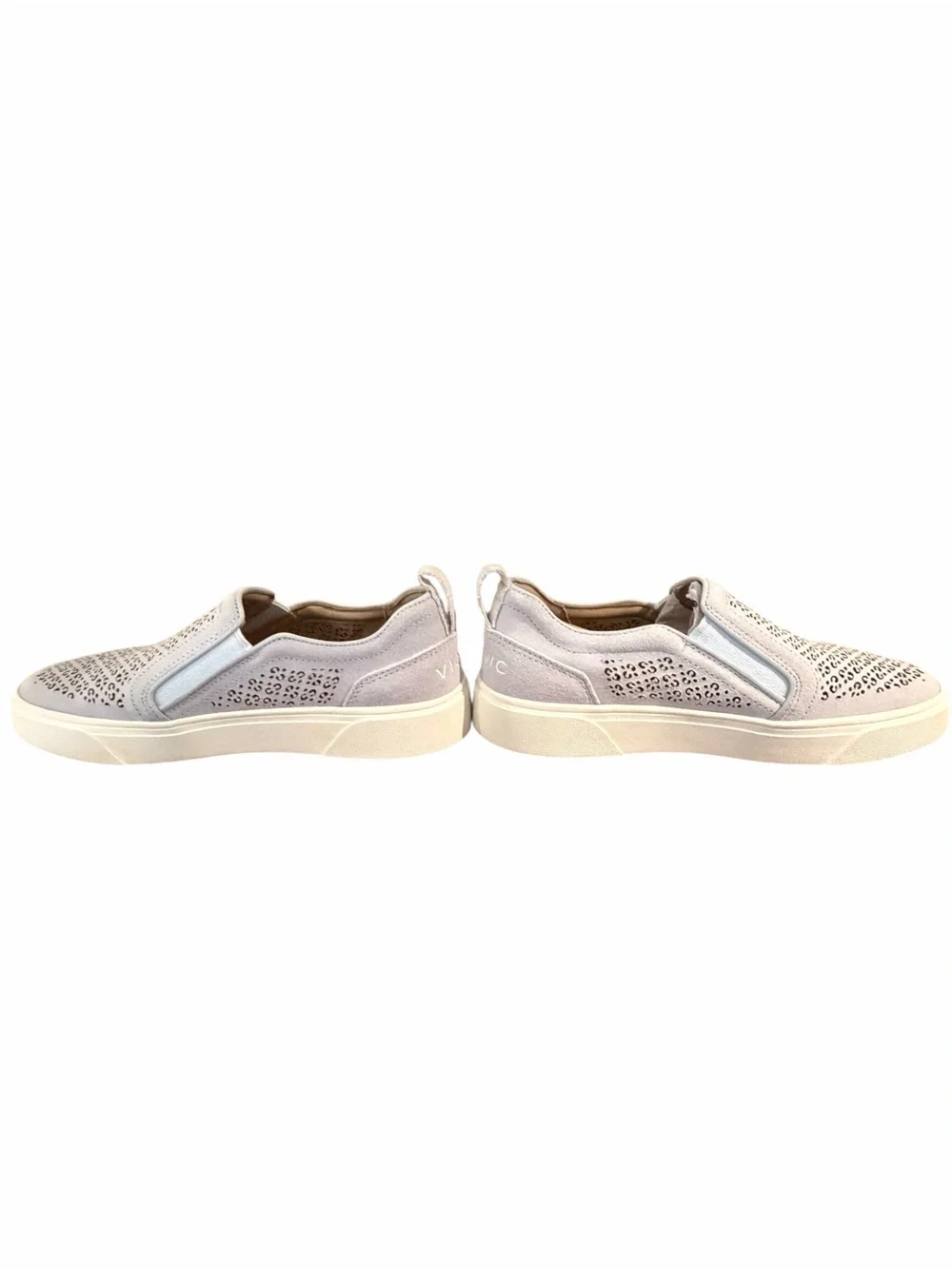Vionic Kimmie Perforated Slip On Sneakers Light Blue Suede Comfort Shoes 6 W